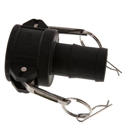 Camlock DN 40 (1 1/2'') Koppeling Polypropyleen met slangpilaar (38 mm) Type C MIL-C-27487