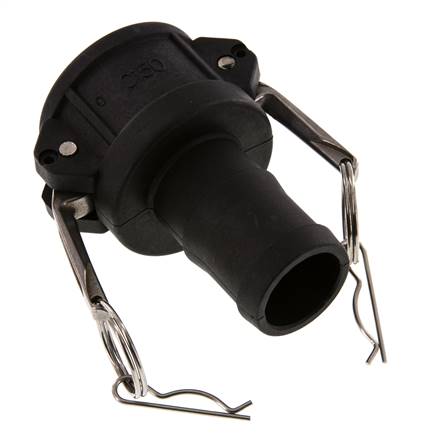 Camlock DN 40 (1 1/2'') Koppeling Polypropyleen met slangpilaar (38 mm) Type C MIL-C-27487