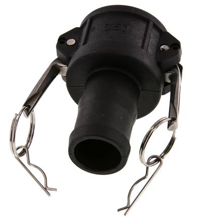Camlock DN 40 (1 1/2'') Koppeling Polypropyleen met slangpilaar (38 mm) Type C MIL-C-27487