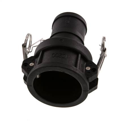 Camlock DN 50 (2'') Koppeling Polypropyleen met slangpilaar (50 mm) Type C MIL-C-27487