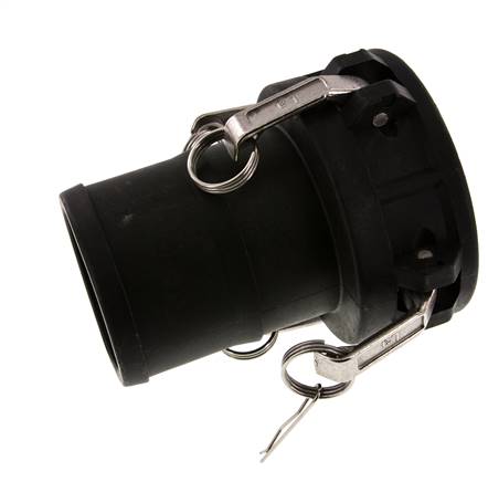 Camlock DN 90 (4'') Koppeling Polypropyleen met slangpilaar (100 mm) Type C MIL-C-27487