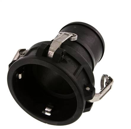 Camlock DN 90 (4'') Koppeling Polypropyleen met slangpilaar (100 mm) Type C MIL-C-27487