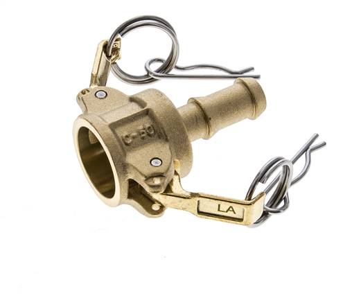 Camlock DN 15 (1/2'') Koppeling Messing met slangpilaar (13 mm) Type C MIL-C-27487