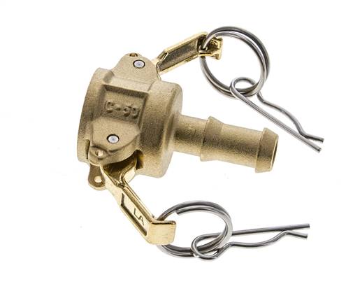 Camlock DN 15 (1/2'') Koppeling Messing met slangpilaar (13 mm) Type C MIL-C-27487