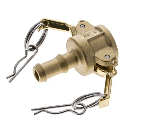 Camlock DN 15 (1/2'') Koppeling Messing met slangpilaar (13 mm) Type C MIL-C-27487