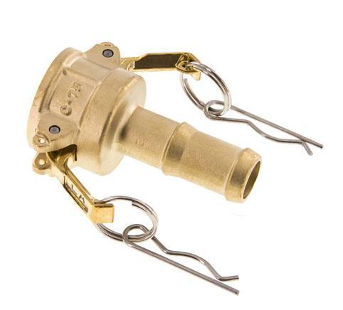 Camlock DN 20 (3/4'') Koppeling Messing met slangpilaar (19 mm) Type C MIL-C-27487