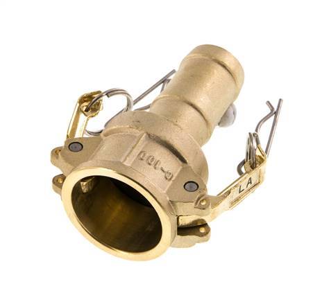 Camlock DN 25 (1'') Koppeling Messing met slangpilaar (25 mm) Type C MIL-C-27487