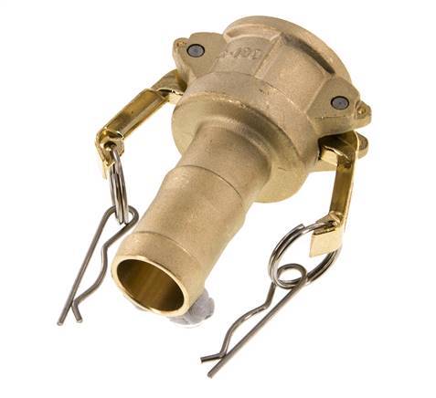 Camlock DN 25 (1'') Koppeling Messing met slangpilaar (25 mm) Type C MIL-C-27487
