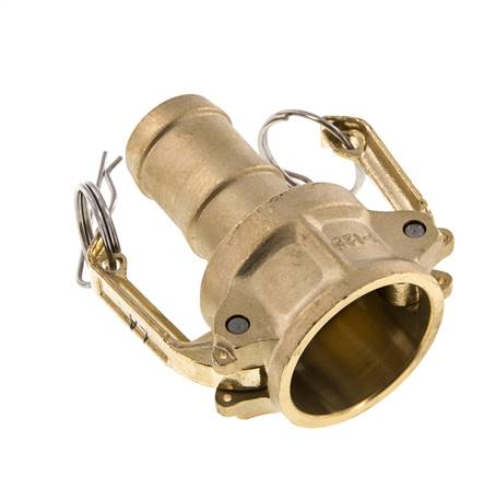 Camlock DN 32 (1 1/4'') Koppeling Messing met slangpilaar (32 mm) Type C MIL-C-27487