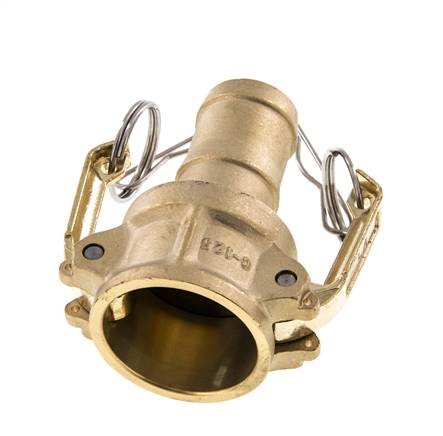 Camlock DN 32 (1 1/4'') Koppeling Messing met slangpilaar (32 mm) Type C MIL-C-27487