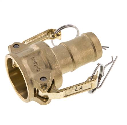 Camlock DN 32 (1 1/4'') Koppeling Messing met slangpilaar (32 mm) Type C MIL-C-27487