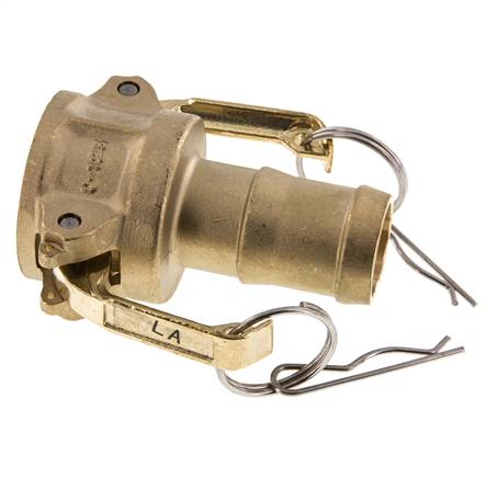 Camlock DN 32 (1 1/4'') Koppeling Messing met slangpilaar (32 mm) Type C MIL-C-27487