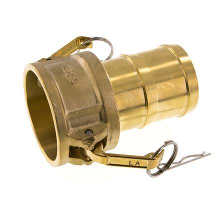 Camlock DN 60 (2 1/2'') Koppeling Messing met slangpilaar (63 mm) Type C MIL-C-27487