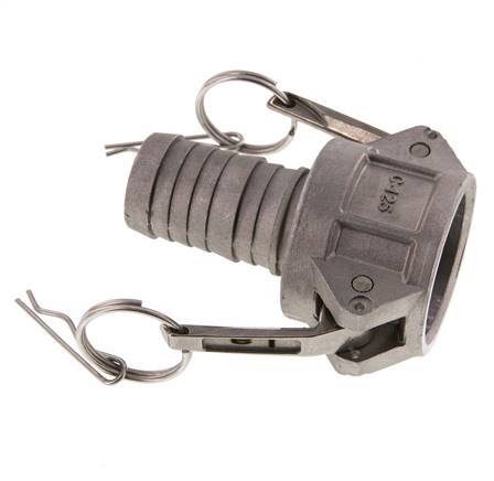 Camlock DN 32 (1 1/4'') Koppeling Aluminium met slangpilaar (32 mm) Type C MIL-C-27487
