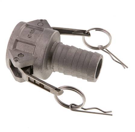 Camlock DN 32 (1 1/4'') Koppeling Aluminium met slangpilaar (32 mm) Type C MIL-C-27487