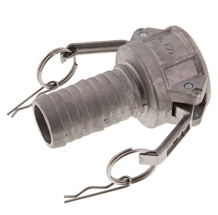 Camlock DN 40 (1 1/2'') Koppeling Aluminium met slangpilaar (38 mm) Type C MIL-C-27487