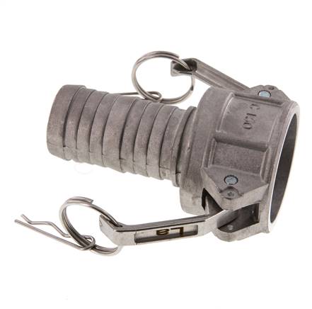 Camlock DN 40 (1 1/2'') Koppeling Aluminium met slangpilaar (38 mm) Type C MIL-C-27487