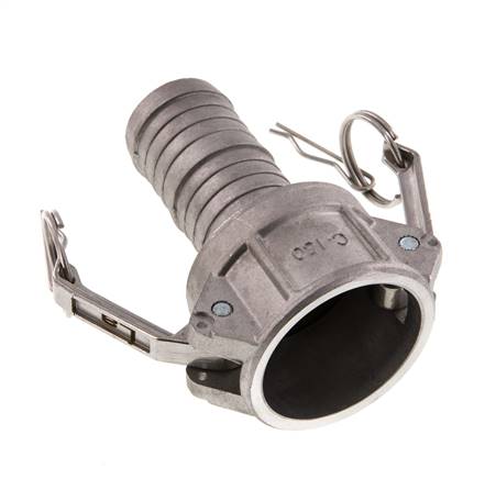 Camlock DN 40 (1 1/2'') Koppeling Aluminium met slangpilaar (38 mm) Type C MIL-C-27487