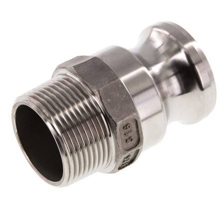 Camlock DN 32 (1 1/4'') Stainless Steel Coupling R 1 1/4'' Male Thread Type F MIL-C-27487