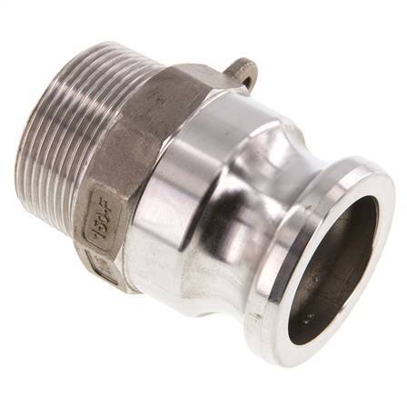 Camlock DN 40 (1 1/2'') Koppeling RvsR 1 1/2'' met buitendraad Type F MIL-C-27487