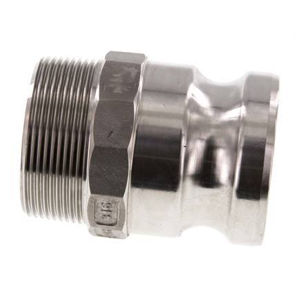 Camlock DN 50 (2'') Koppeling RvsR 2'' met buitendraad Type F MIL-C-27487