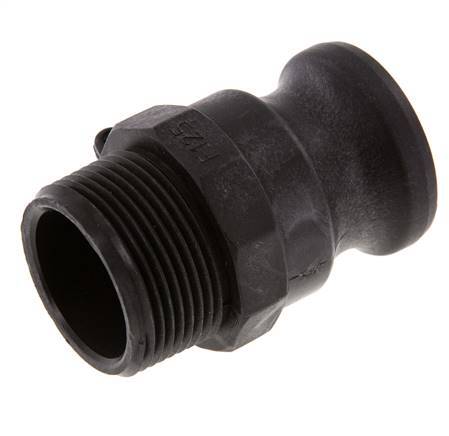 Camlock DN 32 (1 1/4'') Polypropylene Coupling R 1 1/4'' Male Thread Type F MIL-C-27487