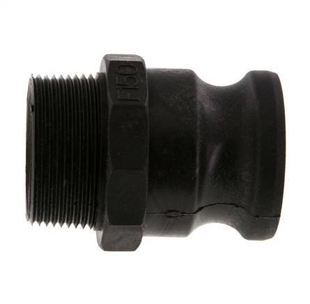 Camlock DN 40 (1 1/2'') Polypropylene Coupling R 1 1/2'' Male Thread Type F MIL-C-27487 [2 Pieces]