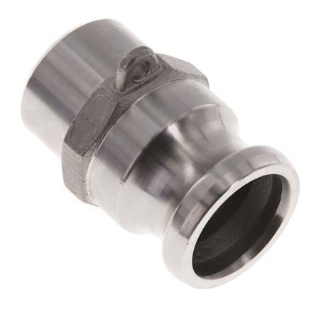 Camlock DN 25 (1'') Koppeling RVS met lasuiteinde (33.7 mm) Type F (AS) MIL-C-27487