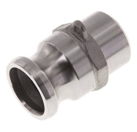 Camlock DN 25 (1'') Koppeling RVS met lasuiteinde (33.7 mm) Type F (AS) MIL-C-27487