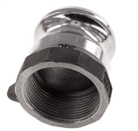 Camlock DN 40 (1 1/2'') Koppeling AluminiumRp 1 1/2'' met binnendraad Type A MIL-C-27487