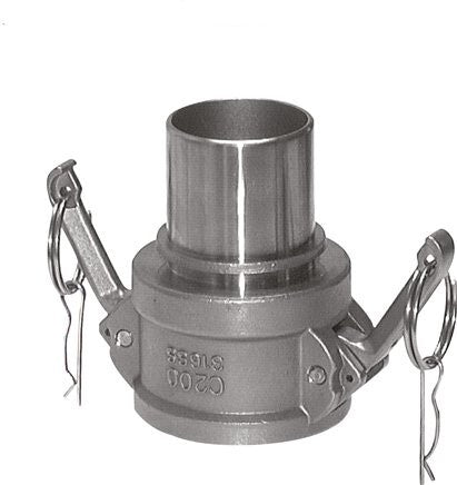 Camlock DN 90 (4'') Koppeling RVS met slangpilaar (100 mm) Type C EN 14420-7 (DIN 2828)