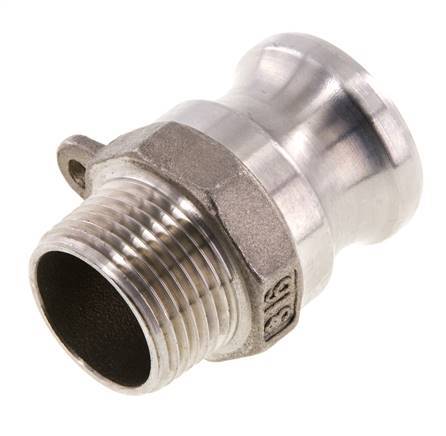Camlock DN 20 (3/4'') Koppeling Rvs3/4'' NPT buitendraad Type F MIL-C-27487