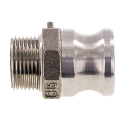 Camlock DN 20 (3/4'') Stainless Steel Coupling 3/4'' Male NPT Thread Type F MIL-C-27487