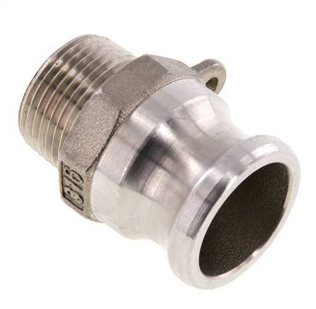 Camlock DN 20 (3/4'') Koppeling Rvs3/4'' NPT buitendraad Type F MIL-C-27487