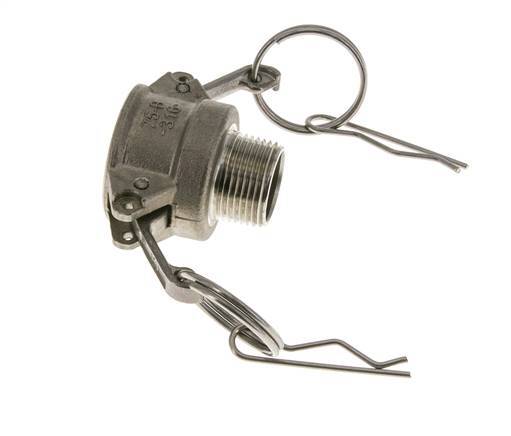 Camlock DN 20 (3/4'') Koppeling Rvs3/4'' NPT buitendraad Type B MIL-C-27487