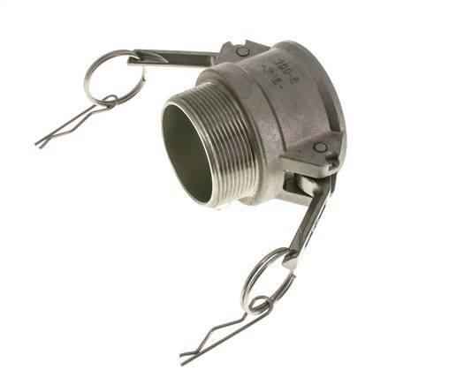 Camlock DN 50 (2'') Koppeling Rvs2'' NPT buitendraad Type B MIL-C-27487