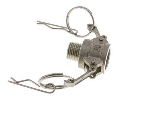 Camlock DN 15 (1/2'') Koppeling Rvs2 1/2'' NPT buitendraad Type B MIL-C-27487