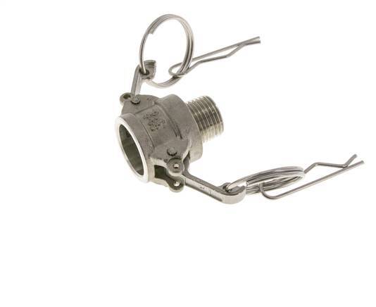 Camlock DN 15 (1/2'') Koppeling Rvs2 1/2'' NPT buitendraad Type B MIL-C-27487