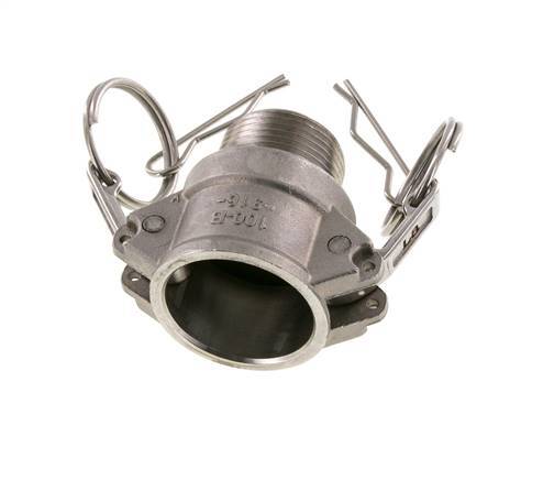 Camlock DN 25 (1'') Koppeling Rvs1'' NPT buitendraad Type B MIL-C-27487
