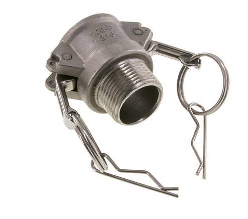 Camlock DN 25 (1'') Koppeling Rvs1'' NPT buitendraad Type B MIL-C-27487