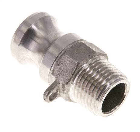 Camlock DN 15 (1/2'') Koppeling Rvs1/2'' NPT buitendraad Type F MIL-C-27487