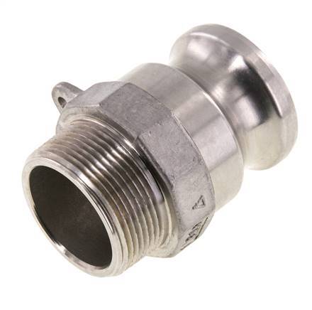 Camlock DN 40 (1 1/2'') Stainless Steel Coupling 1 1/2'' Male NPT Thread Type F MIL-C-27487
