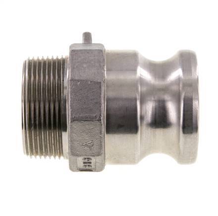 Camlock DN 40 (1 1/2'') Stainless Steel Coupling 1 1/2'' Male NPT Thread Type F MIL-C-27487