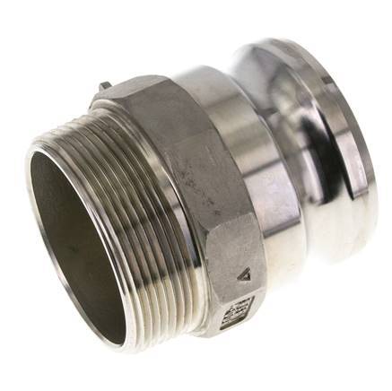 Camlock DN 75 (3'') Koppeling Rvs3'' NPT buitendraad Type F MIL-C-27487