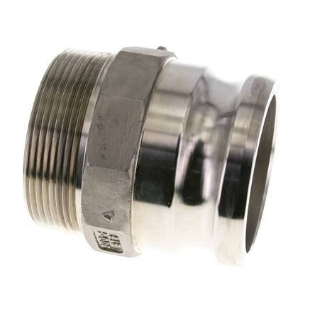 Camlock DN 75 (3'') Koppeling Rvs3'' NPT buitendraad Type F MIL-C-27487