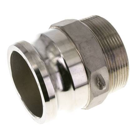 Camlock DN 75 (3'') Koppeling Rvs3'' NPT buitendraad Type F MIL-C-27487
