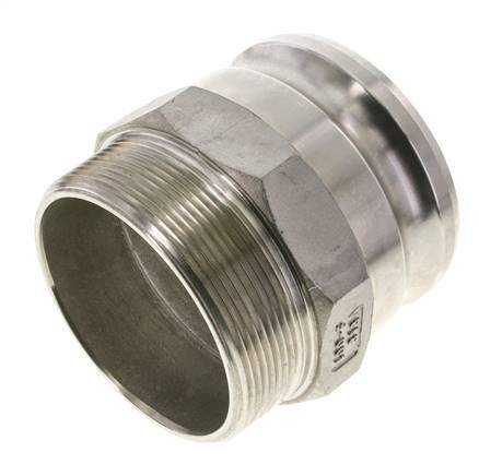 Camlock DN 90 (4'') Stainless Steel Coupling 4'' Male NPT Thread Type F MIL-C-27487