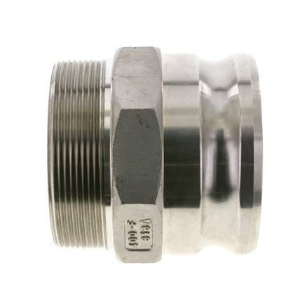 Camlock DN 90 (4'') Koppeling Rvs4'' NPT buitendraad Type F MIL-C-27487