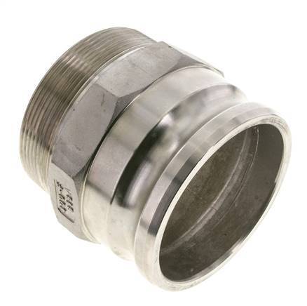 Camlock DN 90 (4'') Stainless Steel Coupling 4'' Male NPT Thread Type F MIL-C-27487