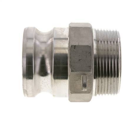 Camlock DN 60 (2 1/2'') Koppeling Rvs2 1/2'' NPT buitendraad Type F MIL-C-27487